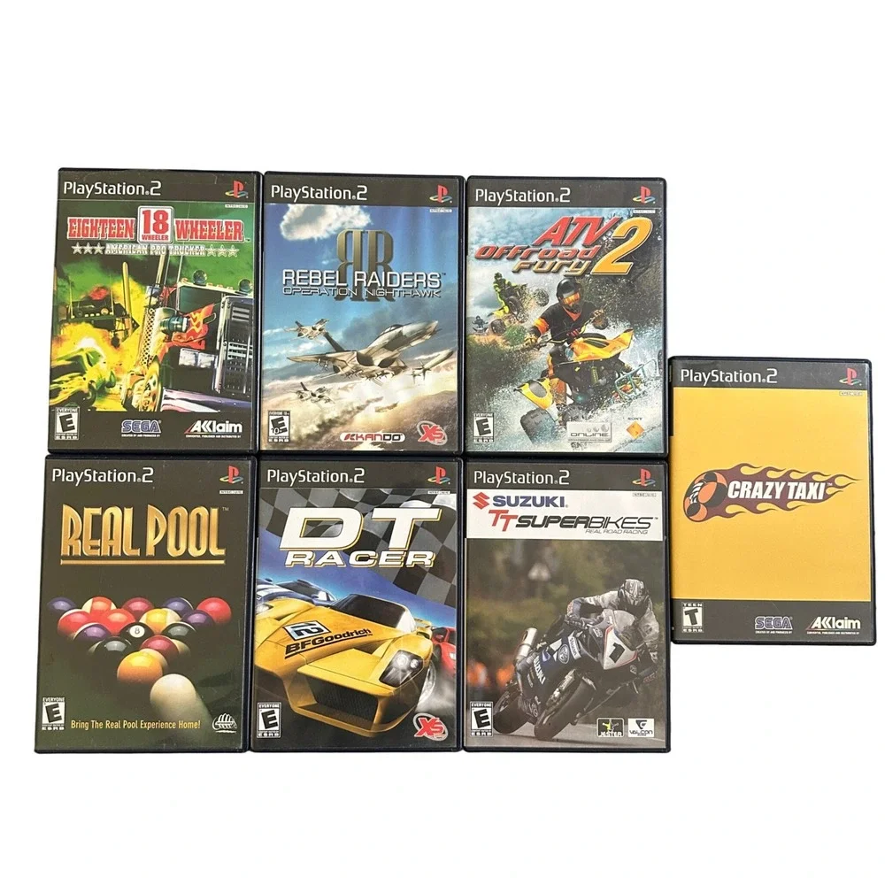 PlayStation 2 Racing Game Lot of 7 Crazy Taxi 18 Wheeler ATV Offroad PS2 Bundle